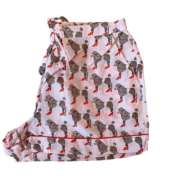 Pink Poodle Pajama Shorts Set Size SMALL by Bouffants & Broken Hearts New - Picture 4 of 16